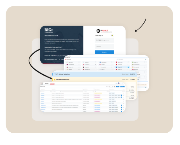 Screenshots of IPVault™ A Patent Portal for Clear Simple Translations