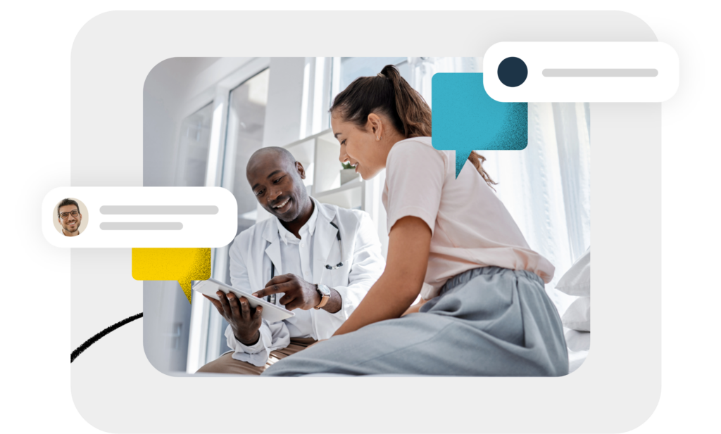 Interpreters being used in a healthcare setting